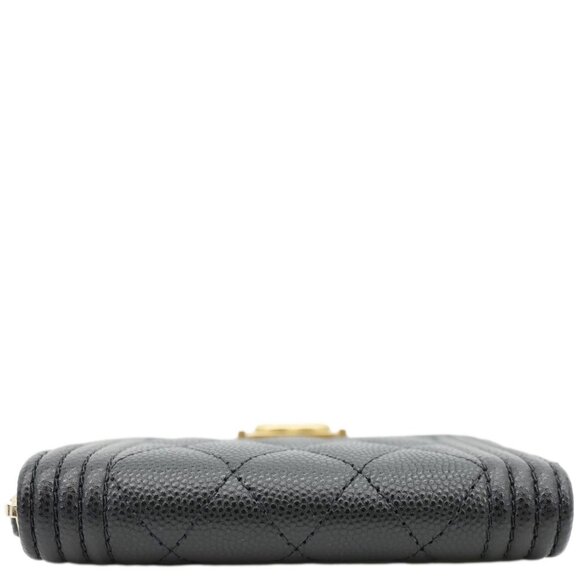 Chanel Boy Small Caviar Leather Zip Around Wallet Black - Picture 5 of 13